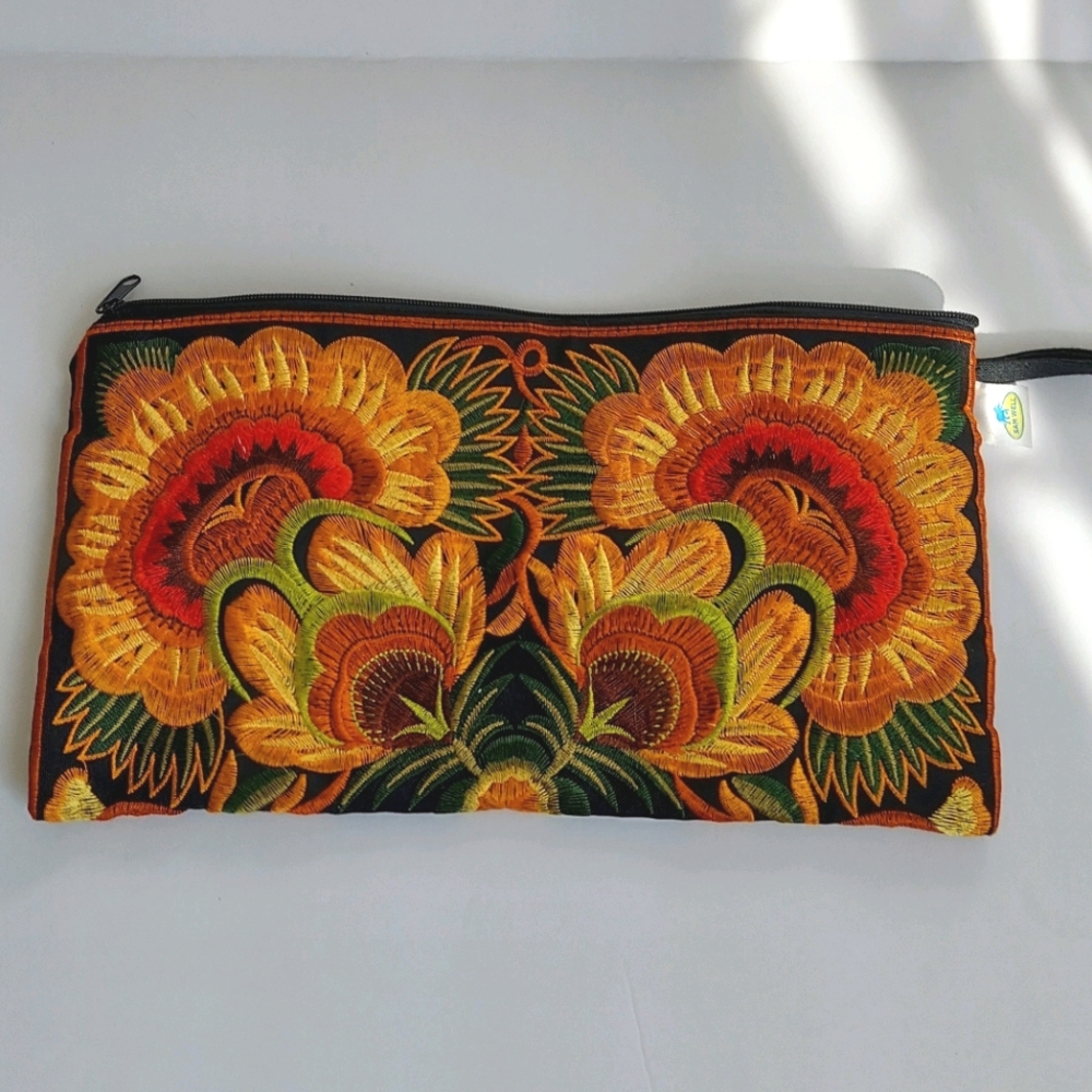 Sam Well Boho Embroidered wristlet / clutch purse
